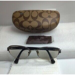 Coach HC5059 Kacey Half Rim Dark Silver Black Eyeglasses Frame 52-18-135 w Case